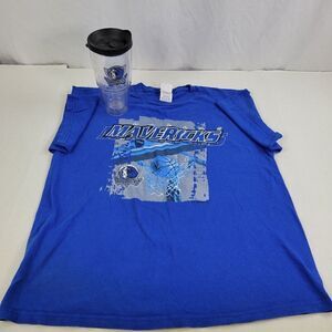 Dallas Mavericks Delta Pro Weight Blue T-Shirt and Tervis Tumbler with‎ Lid